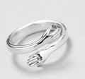 Sterling Silver Heart Hug Ring