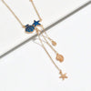 Blue Shell and Starfish Necklace 2