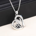 Crystal Heart Paw Necklace