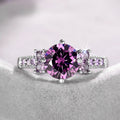 Purple Zircon Cluster Ring