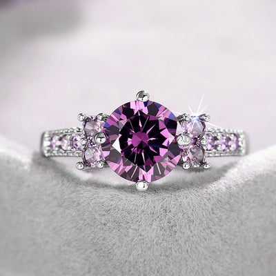 Purple Zircon Cluster Ring