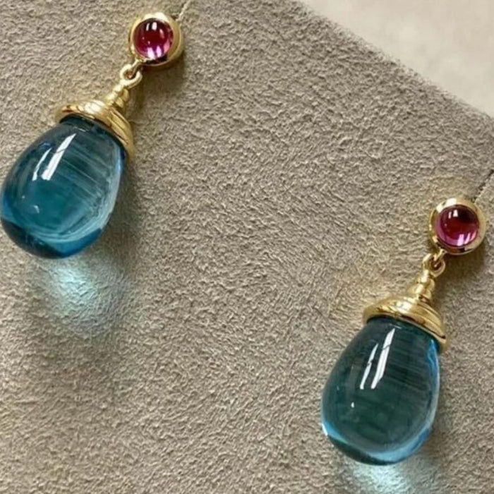 Ocean Blue Teardrop Earrings