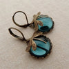 Vintage Dragonfly Moonstone Earrings 1