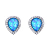 Blue Opal Halo Earrings 3
