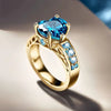 Blue Zircon Gold Ring 1