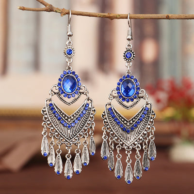 Vintage Layered Crystal Earrings
