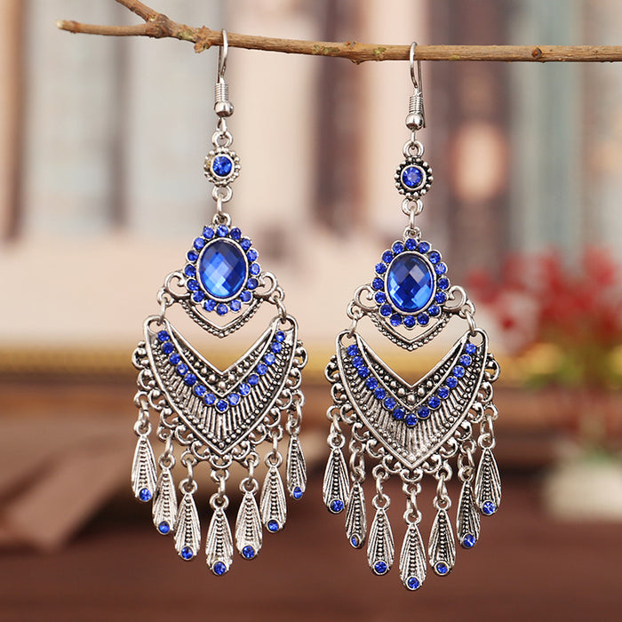 Vintage Layered Crystal Earrings