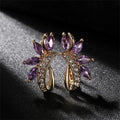 Zircon Flower Teardrop Earrings