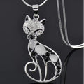 Crystal Fox Pendant Necklace