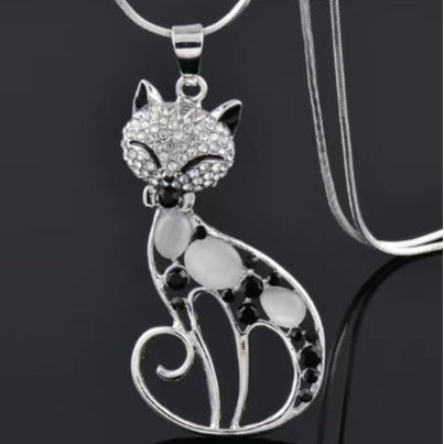 Crystal Fox Pendant Necklace