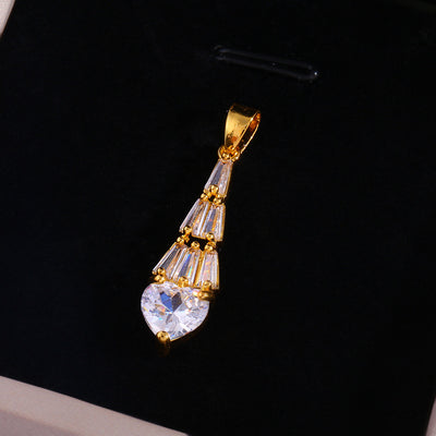 Crystal Teardrop Pendant Necklace