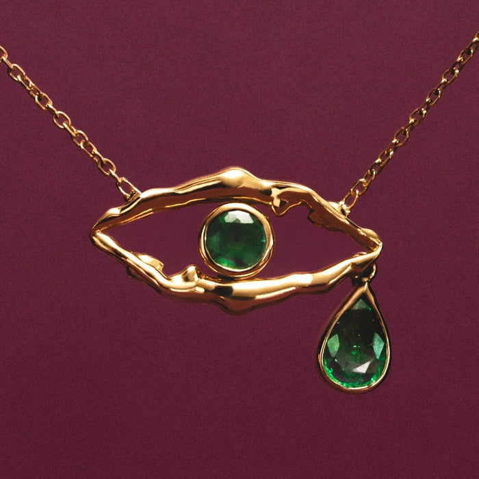 Emerald Evil Eye Necklace
