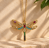 Colorful Zircon Dragonfly Necklace 1