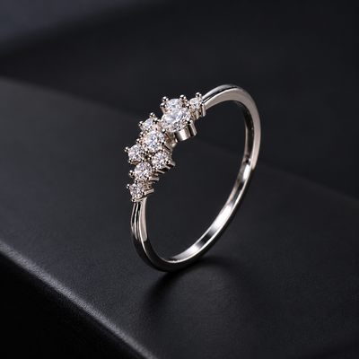 Gold Zircon Band Ring