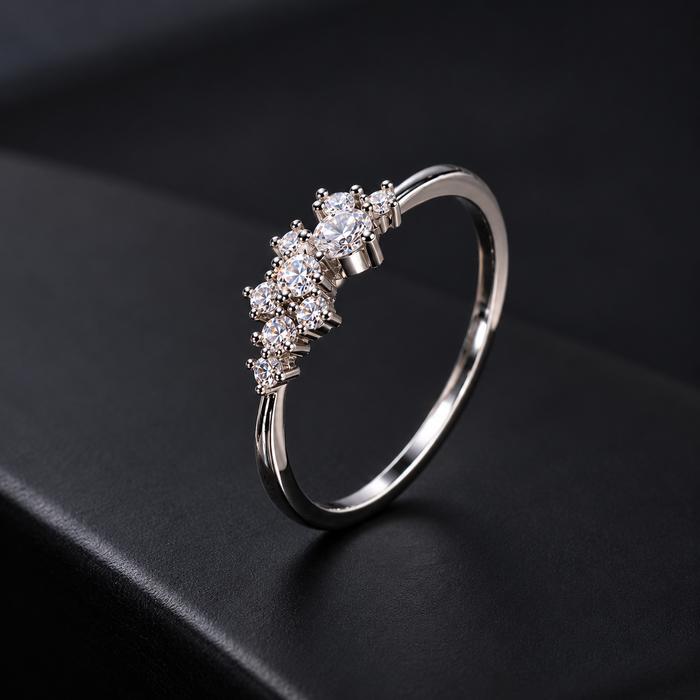 Gold Zircon Band Ring