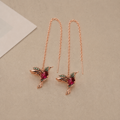 Rose Gold Bird Earrings