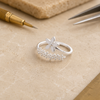 White Flower Adjustable Ring 1