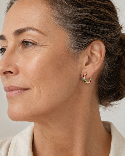 Enamel Mini Hoop Earrings
