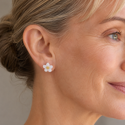 Sterling Silver Cherry Stud Earrings