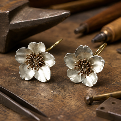 Vintage Floral Drop Earrings