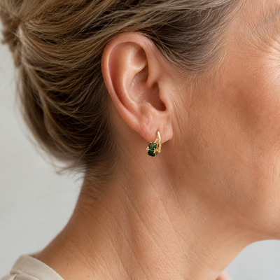 Vintage Green Zirconia Earrings