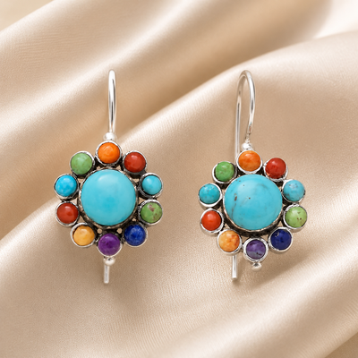 Bohemian Gemstone Drop Earrings
