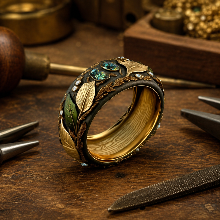 Malachite Branch Ring