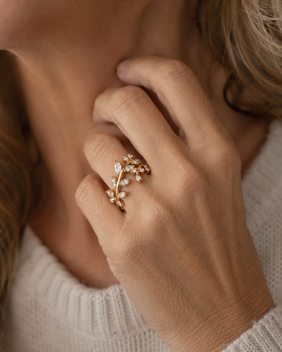 Leaf Zirconia Ring