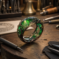 Malachite Vine Statement Ring