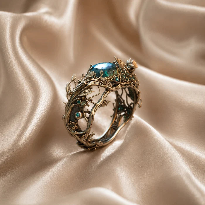 Vintage Vine Emerald Ring
