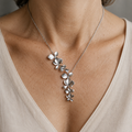Silver Petal Necklace Set