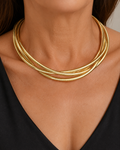 Layered Woven Collar Necklace