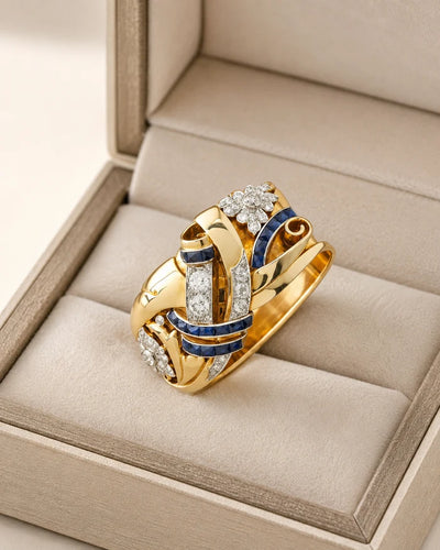 Vintage Hollow Floral Zirconia Ring