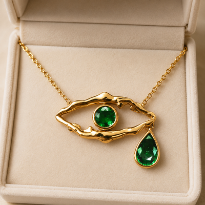 Emerald Evil Eye Necklace
