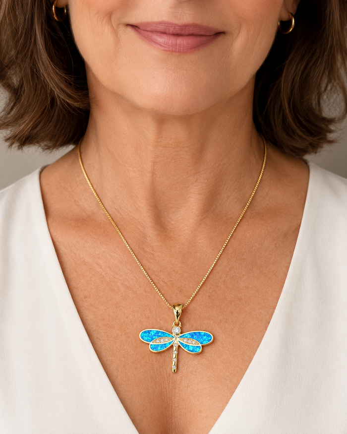 Dragonfly Opal Necklace