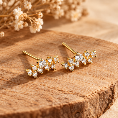 Pavé Zircon Stud Earrings