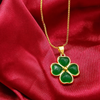 Four Leaf Clover Agate Necklace 1