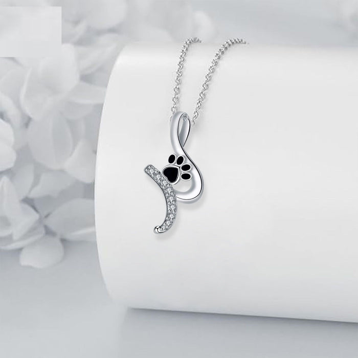 Cat Paw Print Pendant Necklace