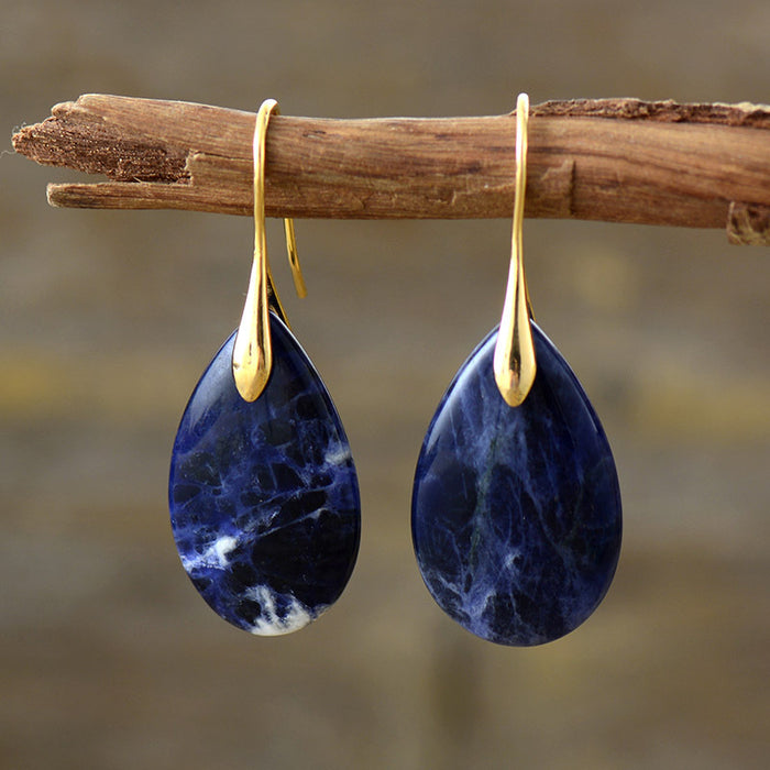 Bohemian Stone Teardrop Earrings