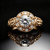 Carved Gold Zircon Ring 2