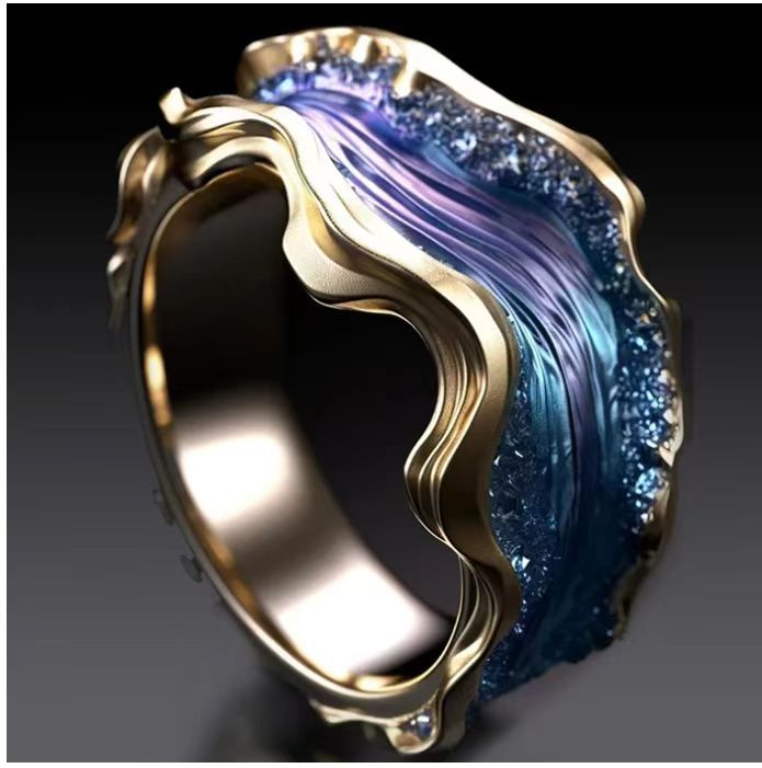 Resin Crystal Adjustable Ring