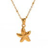 Golden Starfish Pendant Necklace 3