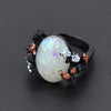 Black Flower Opal Ring 1