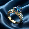 Blue Zircon Gold Ring 2