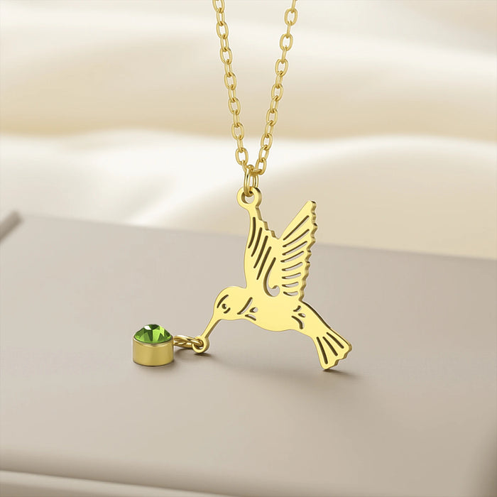 Birthstone Hummingbird Necklace