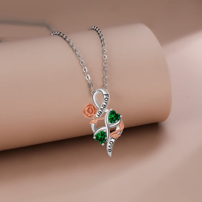 Rose and Infinity Pendant Necklace
