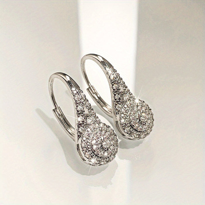 Pavé Zircon Hoop Earrings
