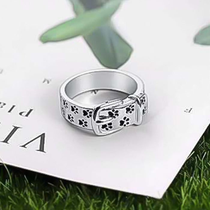 Paw Print Collar Ring