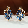 Zircon Rose Teardrop Earrings