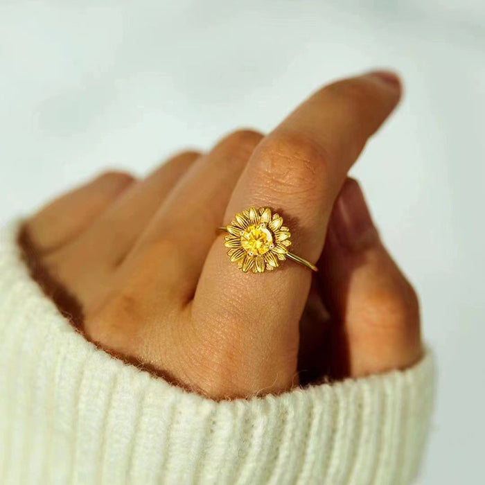 Sunflower Zircon Ring